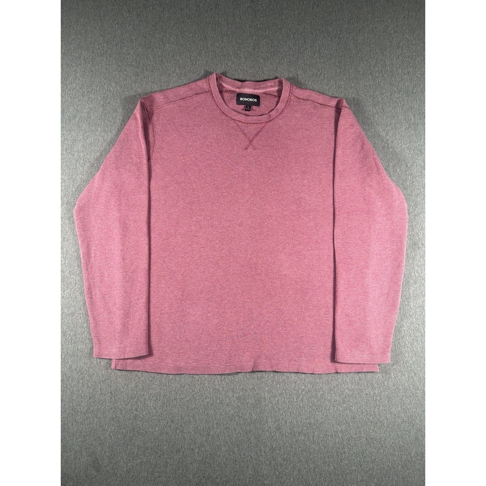 Bonobos Waffle Knit Thermal Long Sleeve Crewneck Shirt Size L